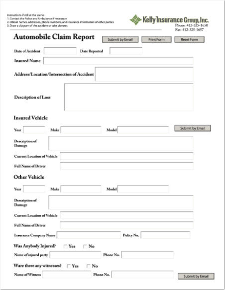 Auto Claim Report