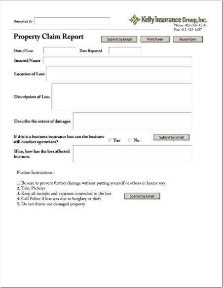 Property Claim Report