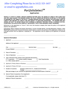 Directors and Officers Insurance Application Form