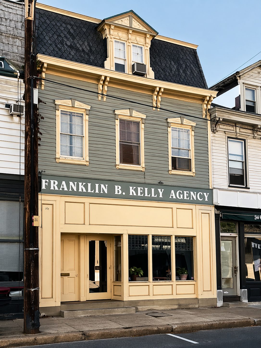 The second Franklin B. Kelly Insurance Agency building in Millvale, Pennsylvania — a later home of the family-founded agency before its 2003 move to Pittsburgh's North Side.