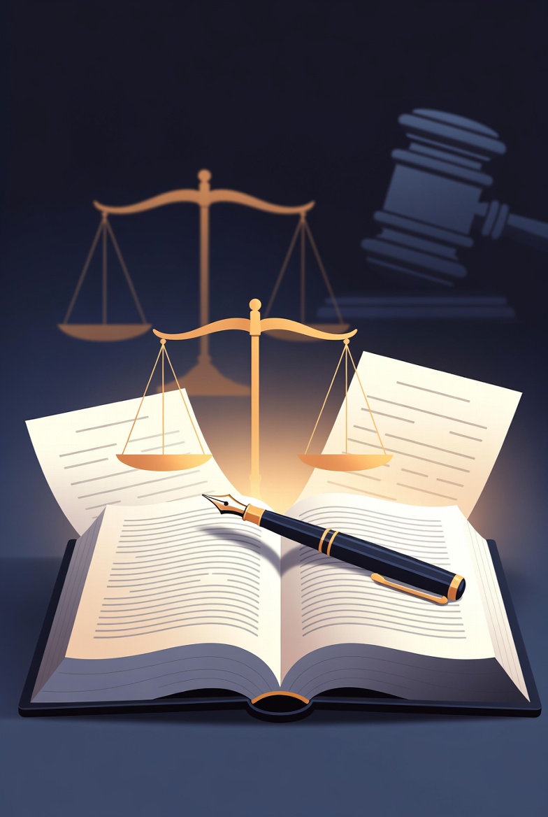 Attorney malpractice legal E&O law book scales and documents