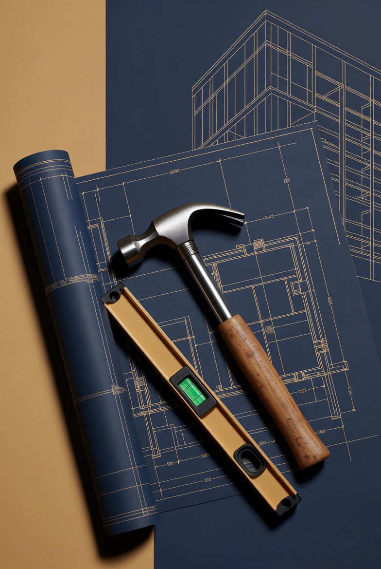 Contractors professional liability blueprints hammer level