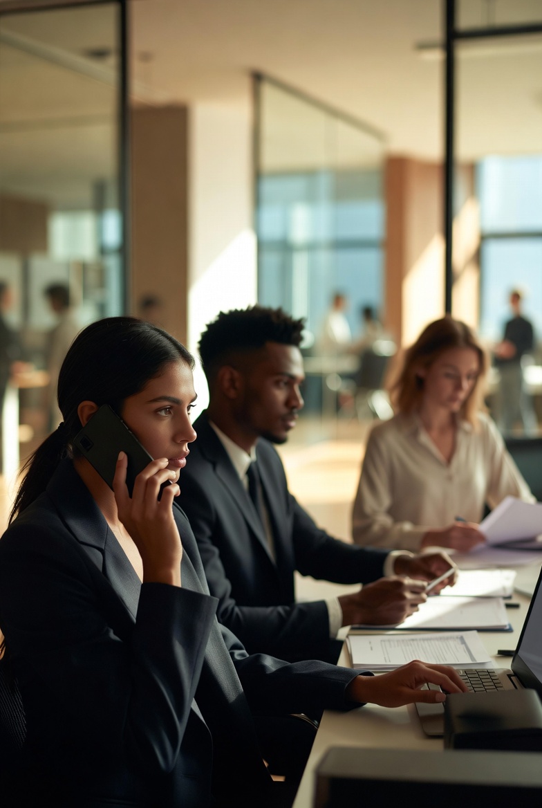 Insurance agent and broker professional office work environment