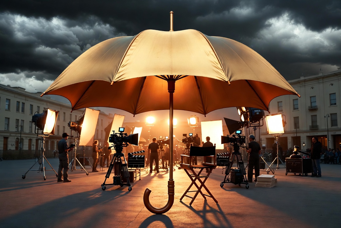 Film production movie set with insurance coverage — KIG places short-term production insurance, equipment floaters, and certificate-driven film policies
