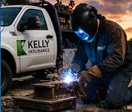 Mobile welder performing on-site welding repairs for independent welding contractor insurance