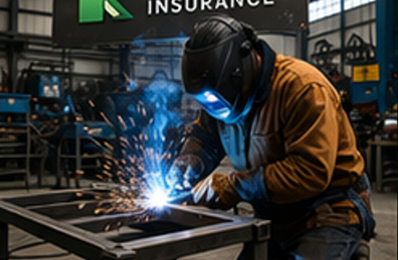 Welding fabrication shop interior for welding shop insurance page