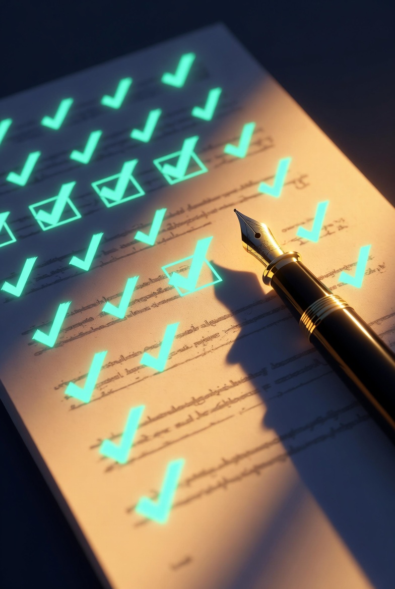 What does E&O insurance cover glowing checkmarks pen