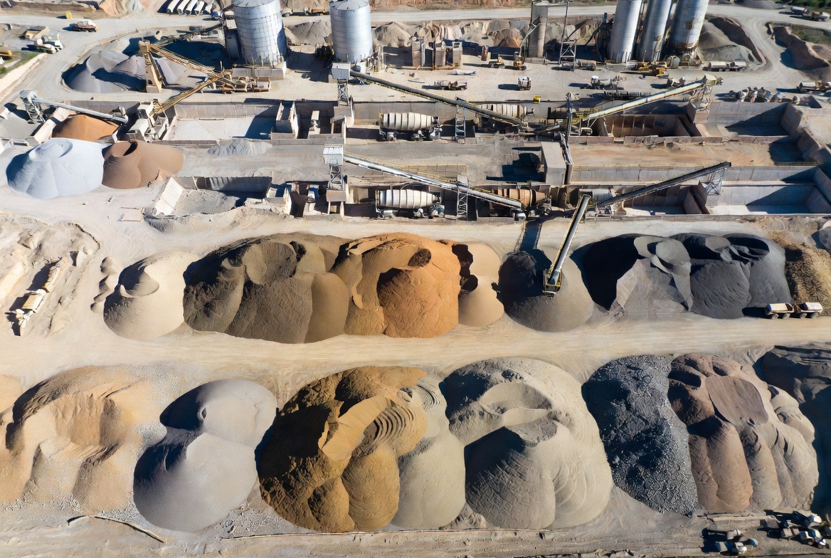 Crushed stone quarry ready mix concrete yard stockpiles silos insurance