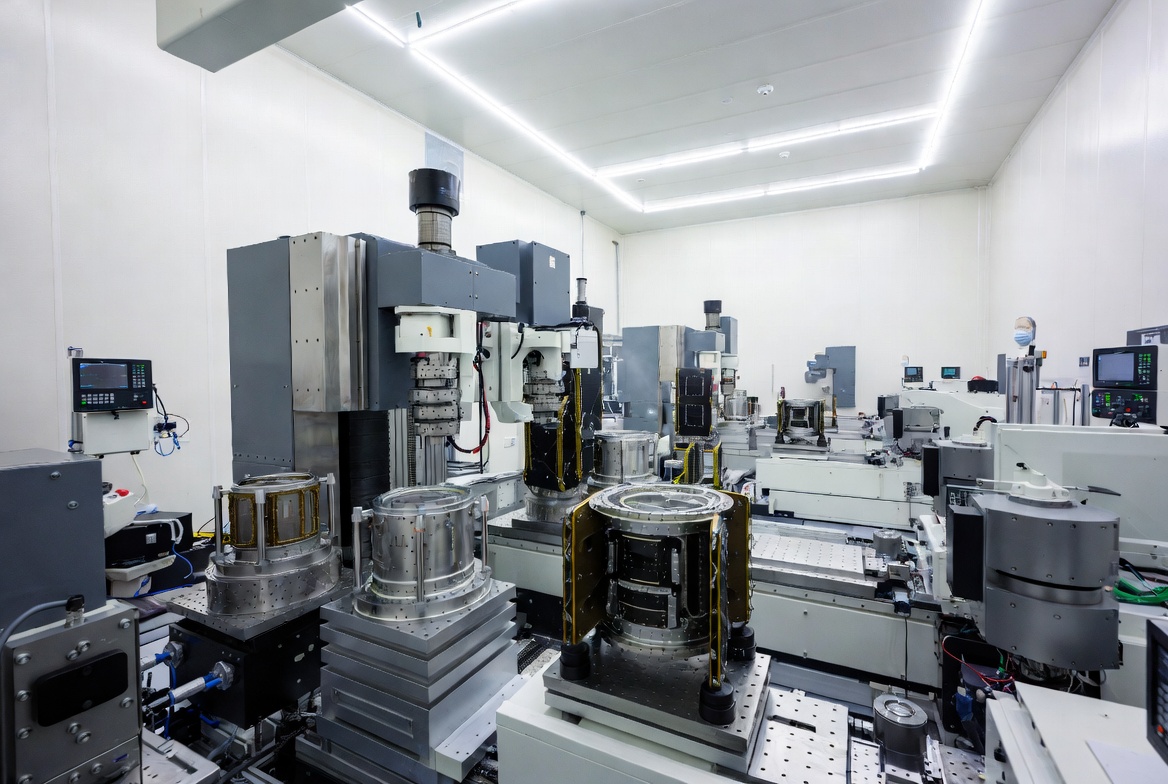 Defense cleanroom manufacturing facility for missile and satellite assembly