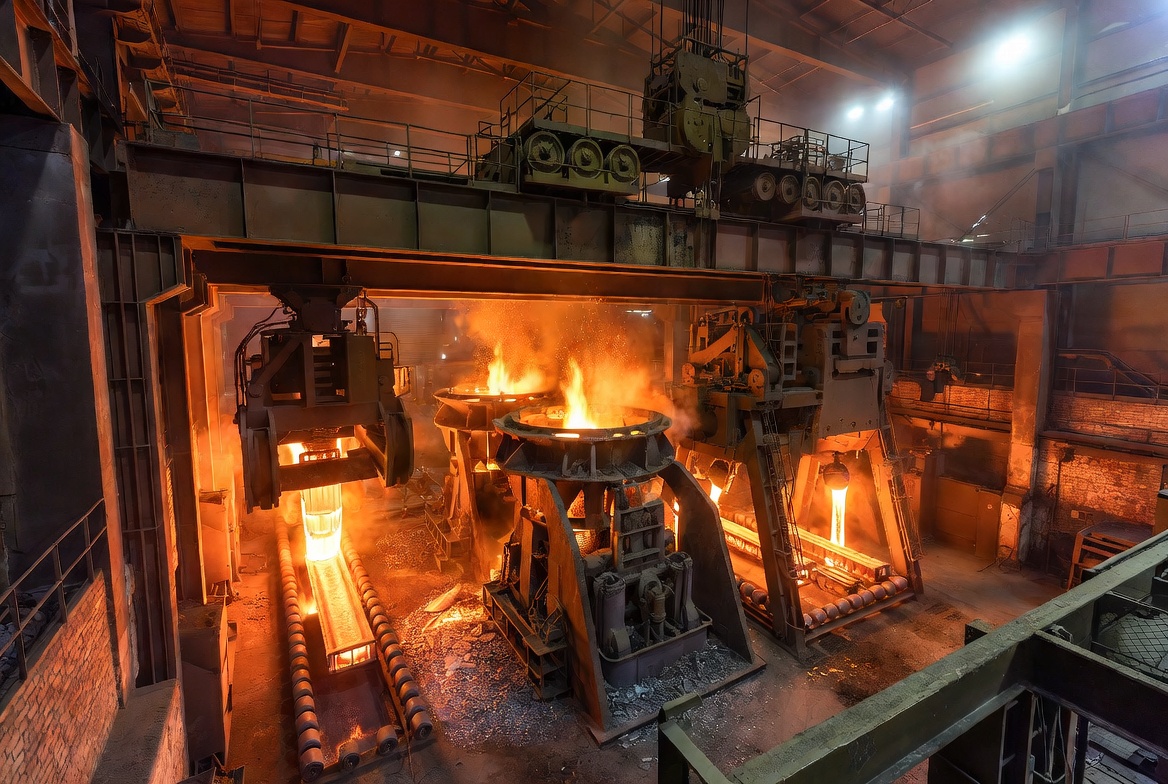 Ferrous metals production hall oxygen furnace ladles steel slabs insurance