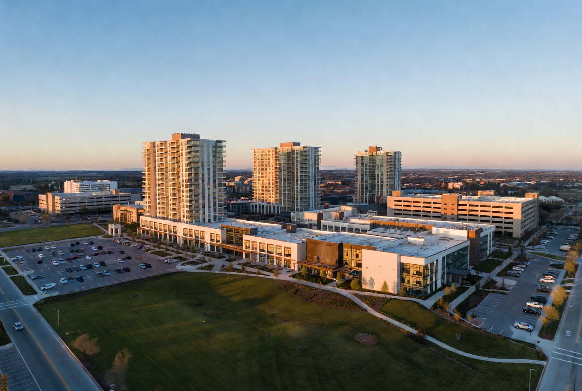 Institutional real estate mixed use development aerial portfolio insurance