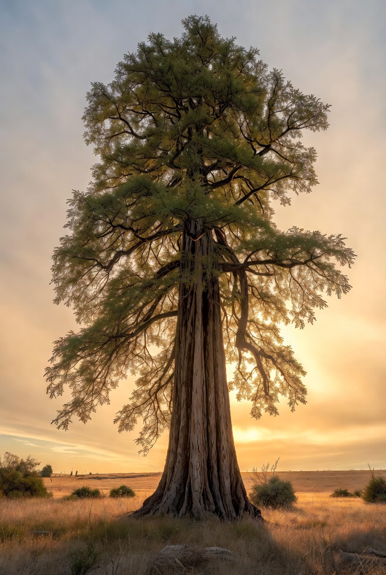 Tree service insurance after cancellation mature dawn redwood tree with massive trunk