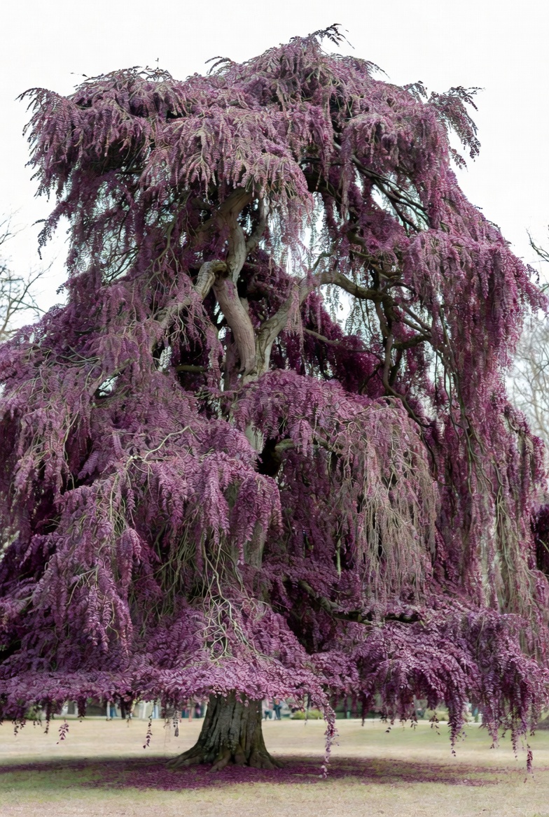 Tree service insurance requirements full view weeping purple beech tree with dramatic canopy