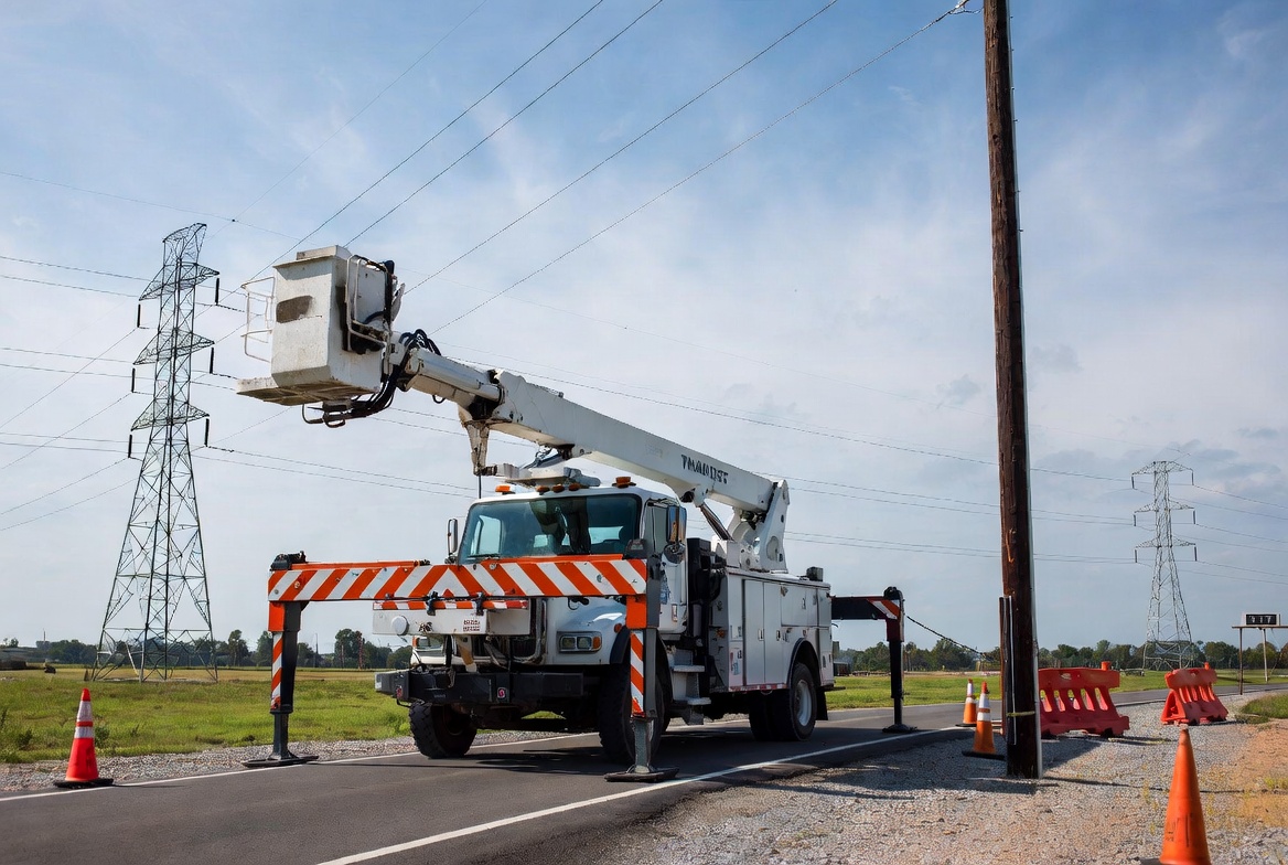 Utility bucket truck power line maintenance work zone insurance