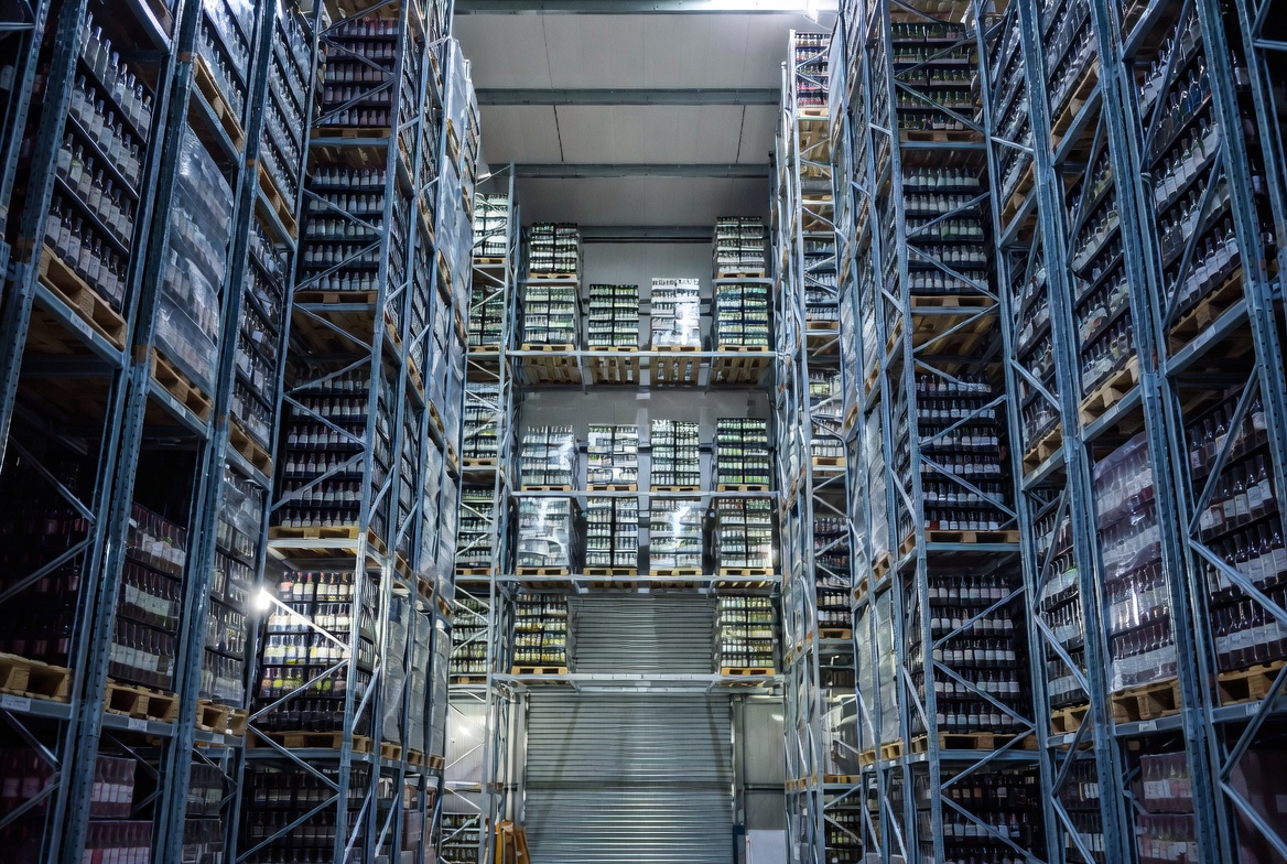 Bonded storage racks for alcohol warehouse insurance