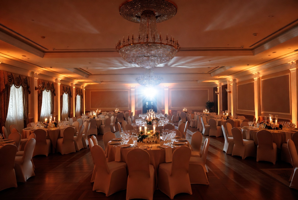 Elegant set reception room for banquet hall insurance