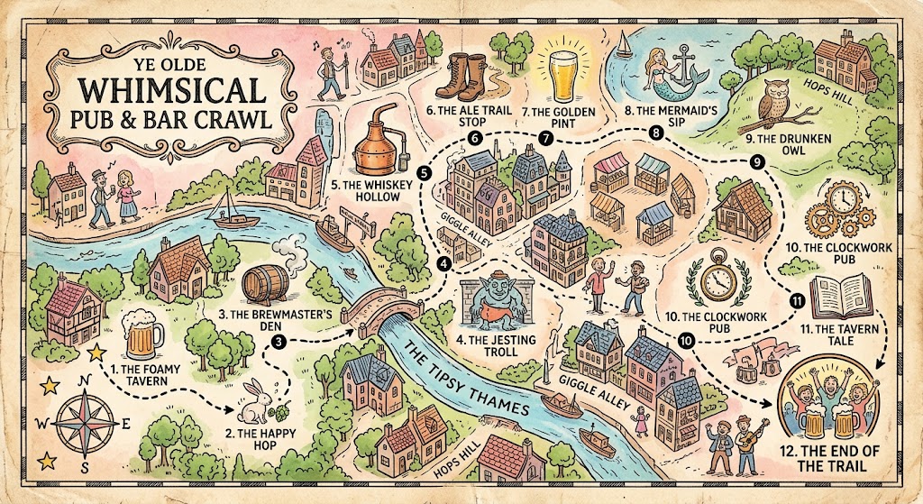 Map route multiple venues for bar crawl insurance