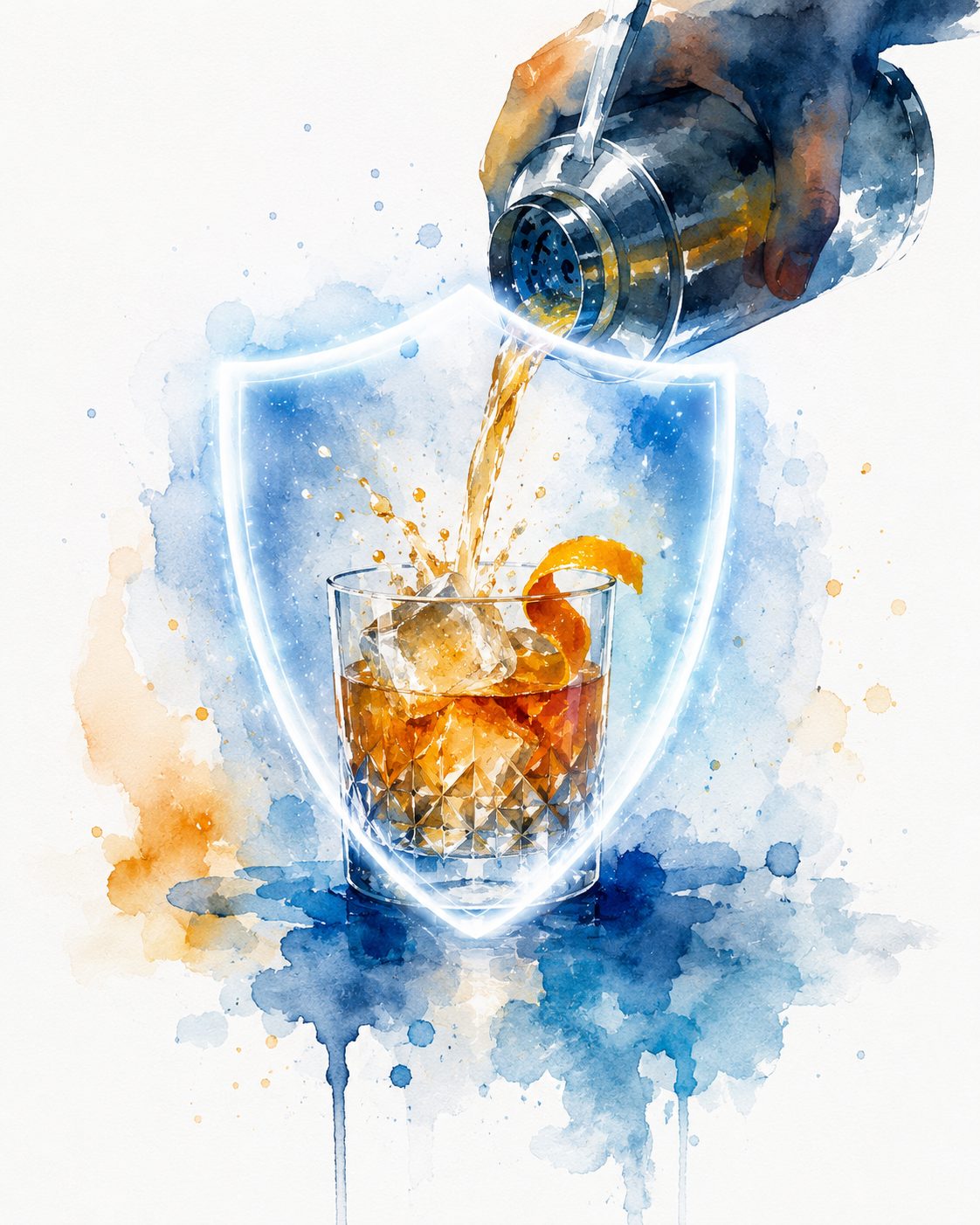 Pour and shield concept for bar nightclub liquor liability insurance