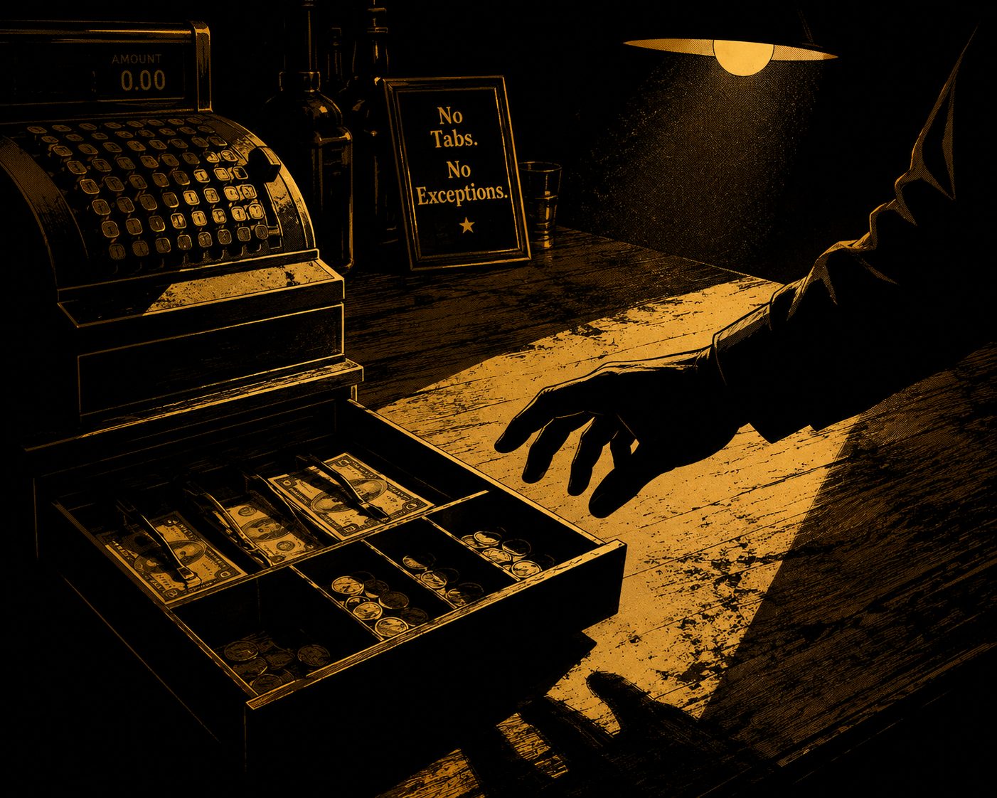 Register and cash security for bar nightclub crime and employee dishonesty insurance
