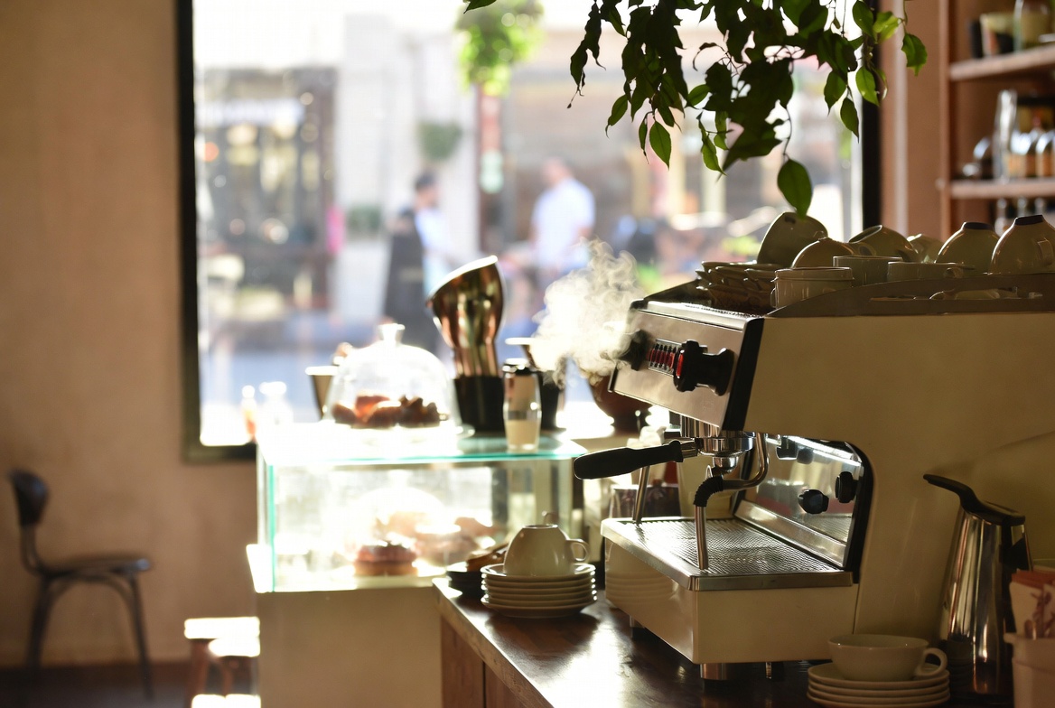 Espresso bar and cozy cafe for coffee shop insurance