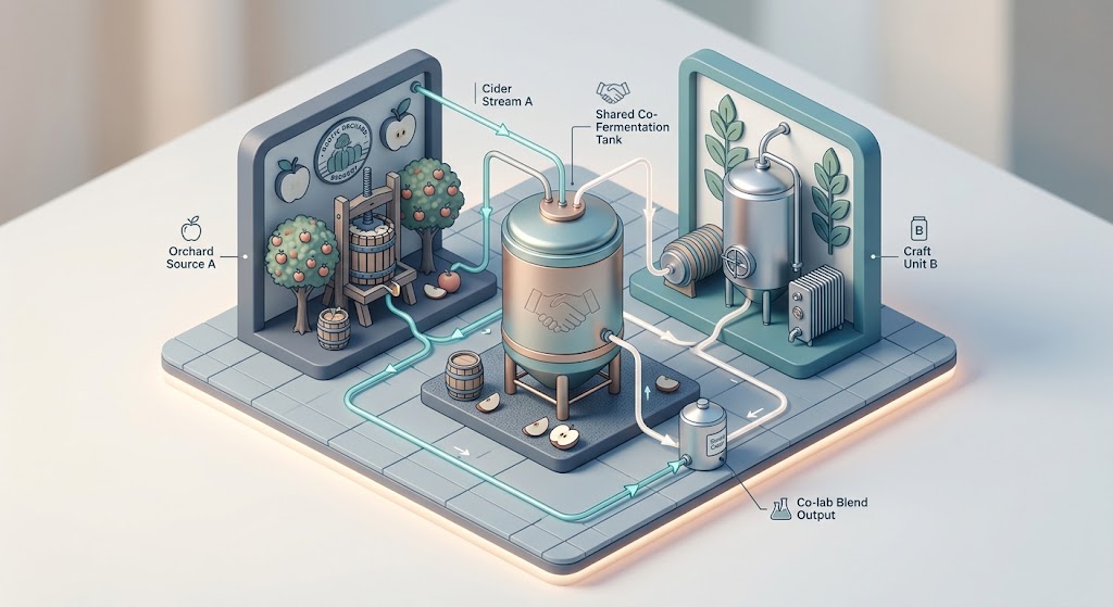 Shared brewing facility handshake for contract brewing insurance