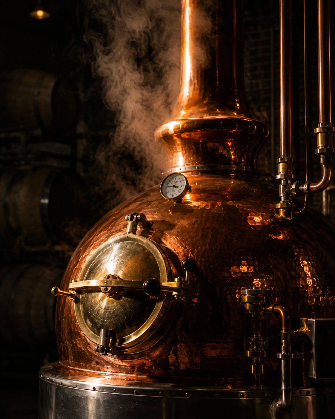 Copper still in warm glow for distillery insurance