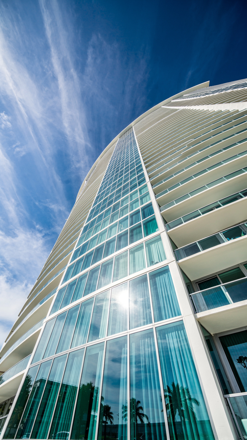 Florida coastal high-rise condo with ocean view from balcony