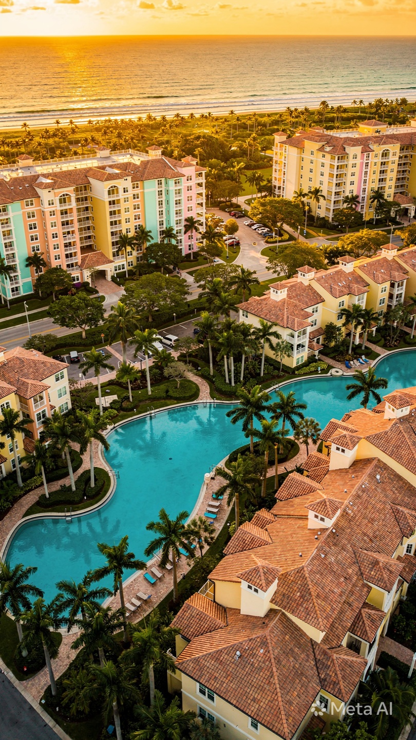 Florida condo and townhome skyline with palm trees representing Florida association insurance