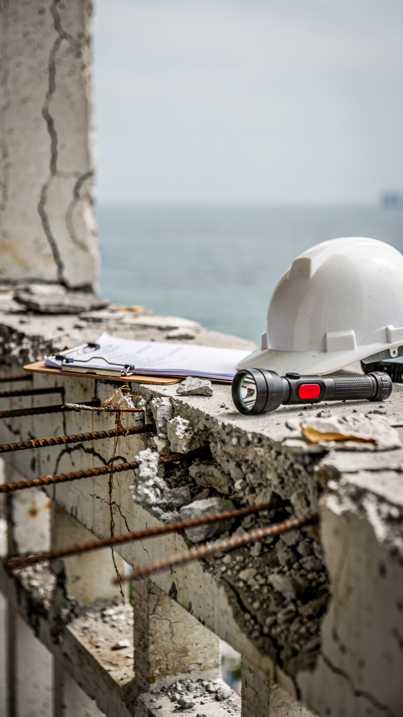 Scaffolding on Florida condo for SB 4-D milestone structural inspection