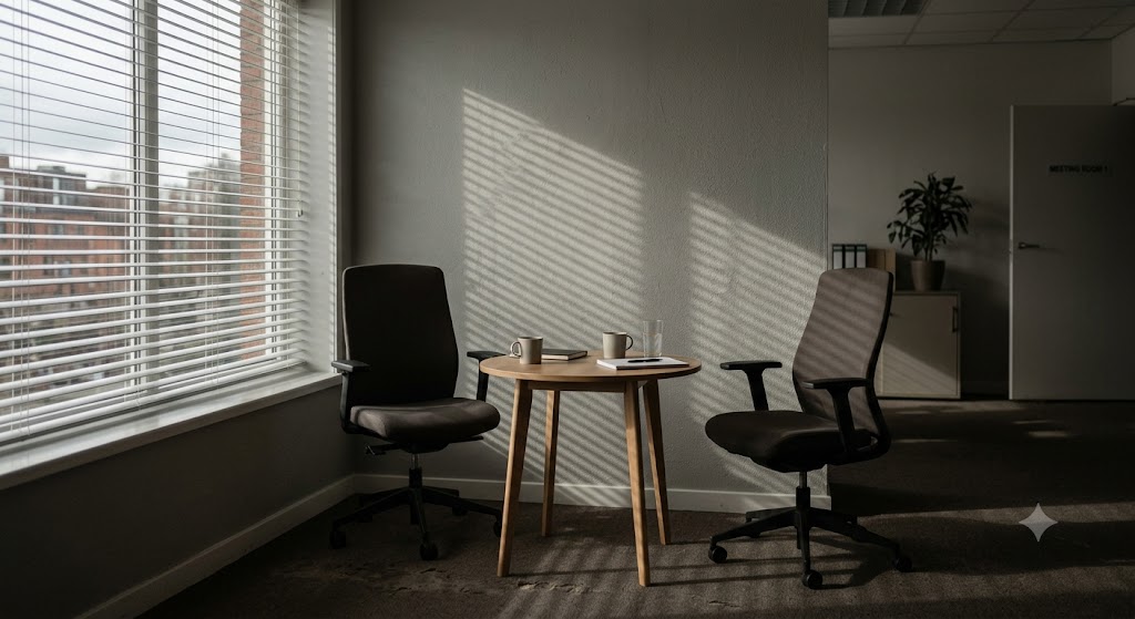 Empty office chairs representing employment practices liability exposure for community associations