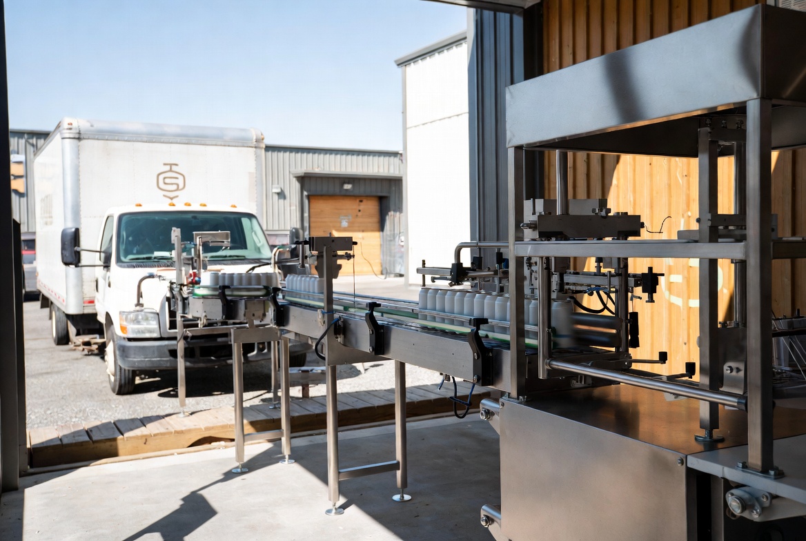 Mobile canning truck and line on-site for mobile canning insurance