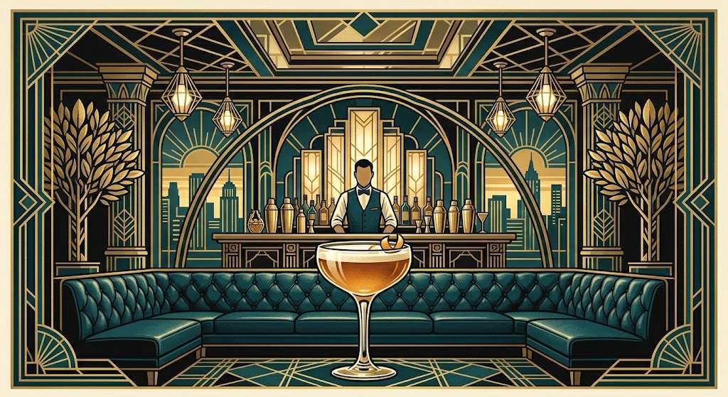 Art-deco hidden speakeasy lounge for speakeasy bar insurance