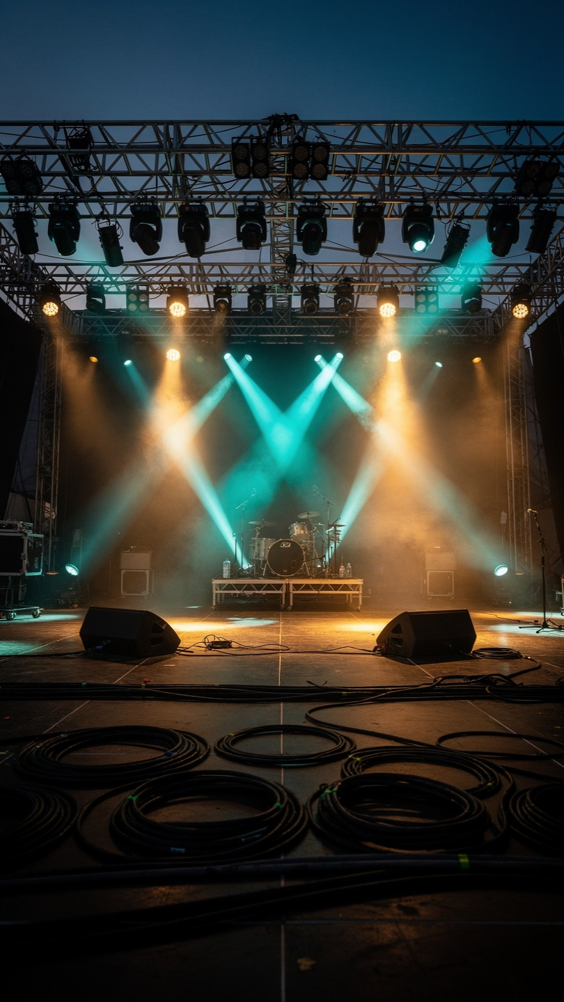 Stage and lighting insurance for concert truss rigging and theatrical lighting equipment