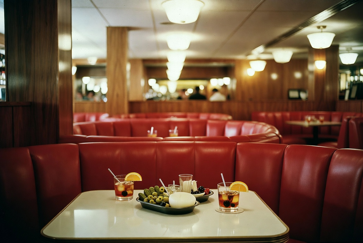 Retro dining room and cocktails for supper club insurance